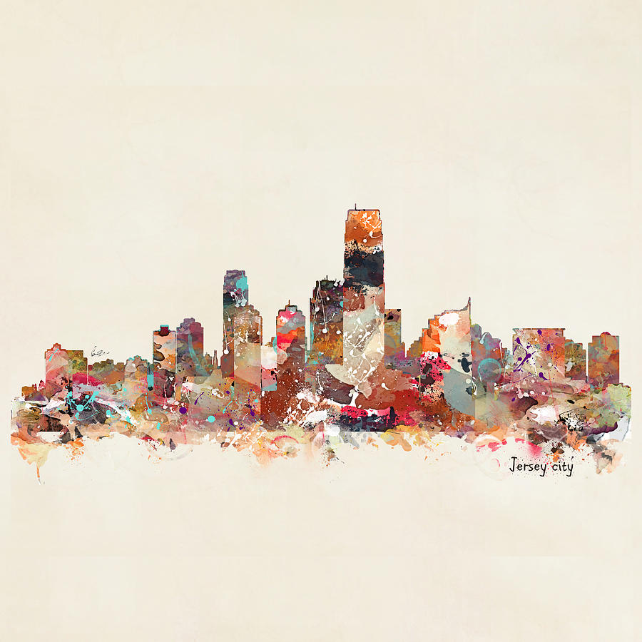 Jersey City New Jersey Skyline Painting by Bri Buckley