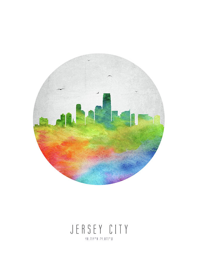 Jersey City Digital Art - Jersey City Skyline USNJJC20 by Aged Pixel