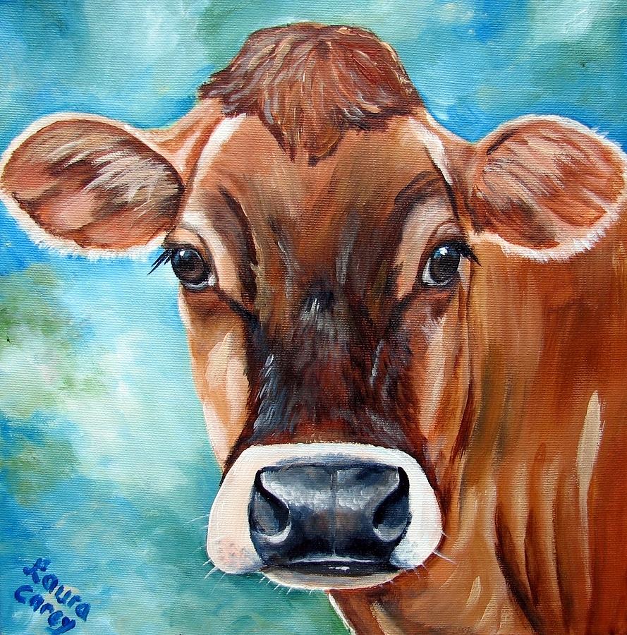 Cow Painting - Jersey Girl by Laura Carey