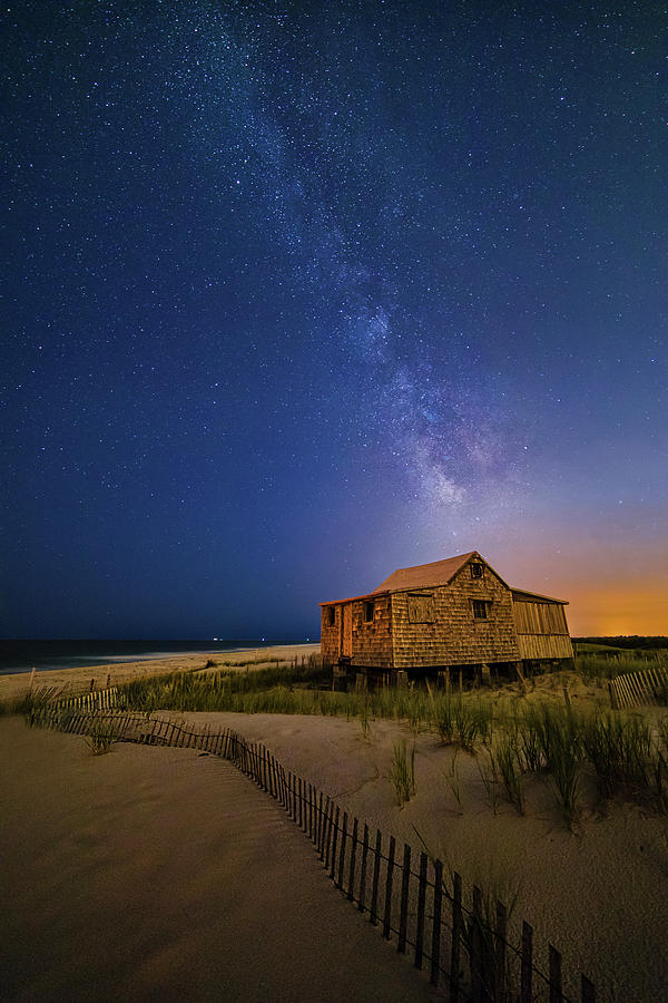Jersey Shore Setting Moon  and Milky Way Photograph by Susan Candelario