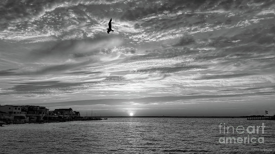 Jersey Shore Sunset In Black and White Photograph by Jeff Breiman