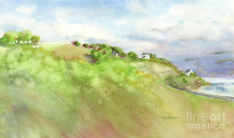 Watercolor Landscape Painting - Jersey Shore UK by Amy Kirkpatrick