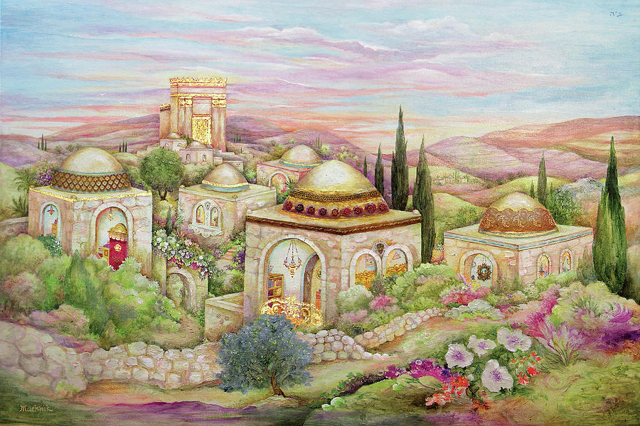 Architecture Painting - Jerusalem 36x24 by Michoel Muchnik