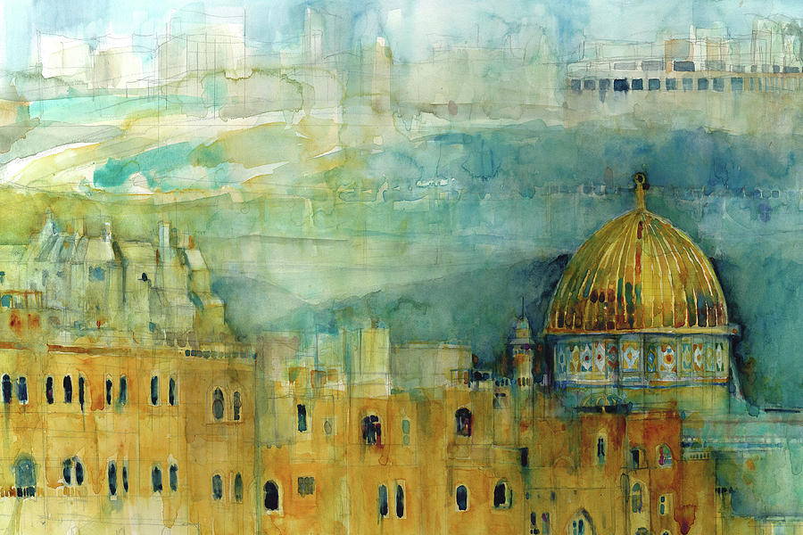Landmark Painting - Jerusalem Bob by Dorrie Rifkin