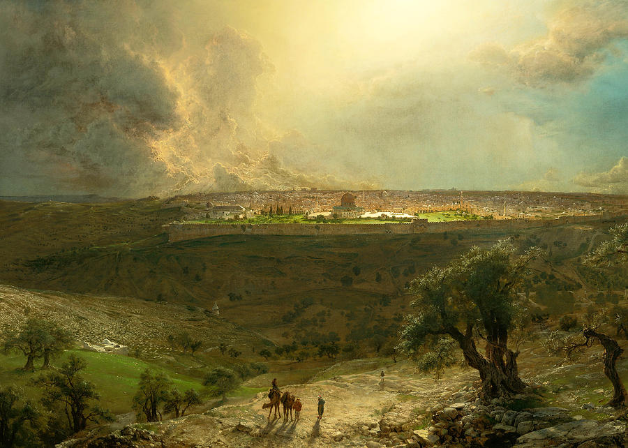 Jerusalem from the Mount of Olives 1870 Photograph by Munir Alawi