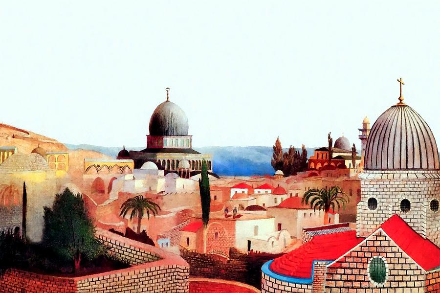 Jerusalem in 1905  Painting by Munir Alawi