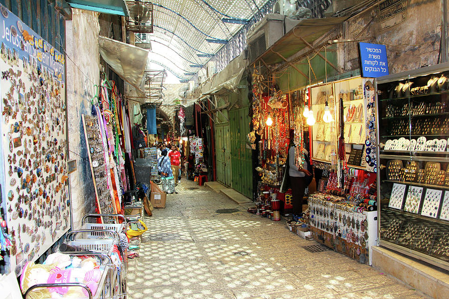 Jerusalem Old City Shopping Photograph by Munir Alawi