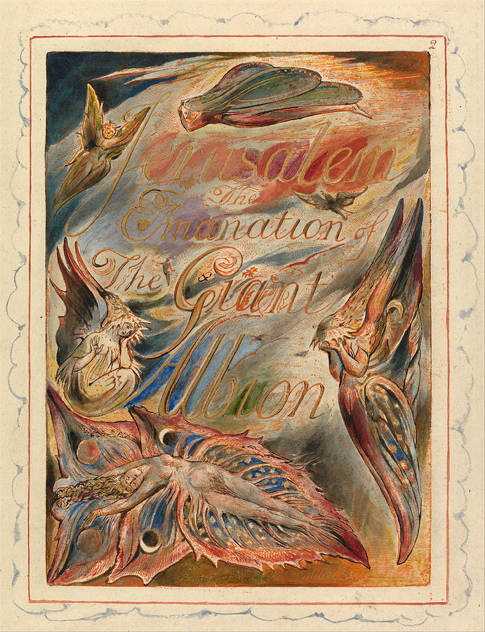 William Blake Drawing - Jerusalem. Plate 2. Title Page by William Blake