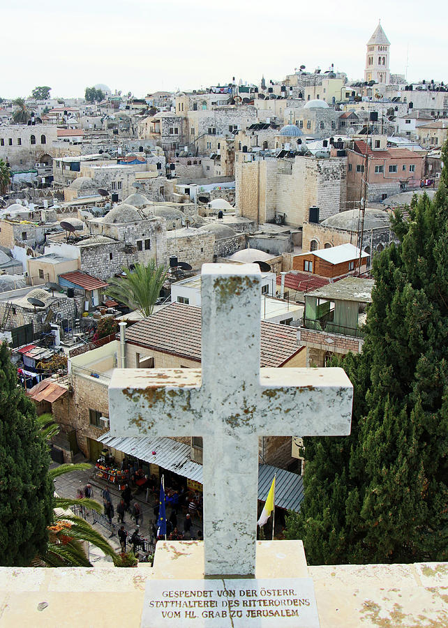 Jerusalem White Cross Photograph by Munir Alawi