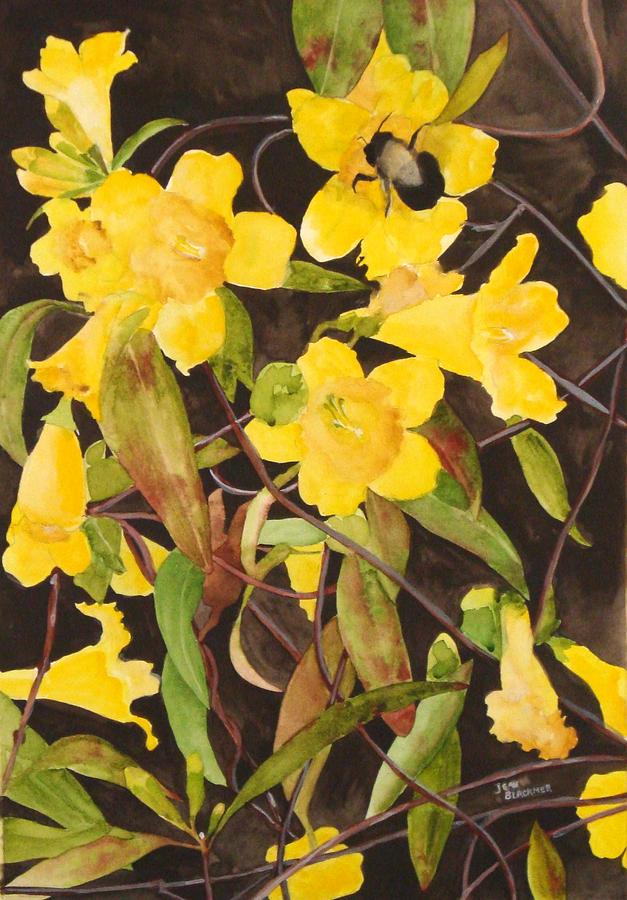 Flowers Painting - Jessamine Jungle by Jean Blackmer Flowers Painting - Jessamine Jungle by Jean Blackmer