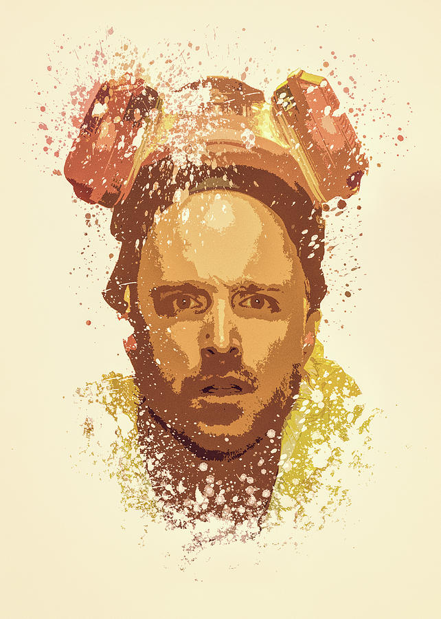 Portrait Painting - Jesse Pinkman, Breaking Bad splatter painting by Milani P