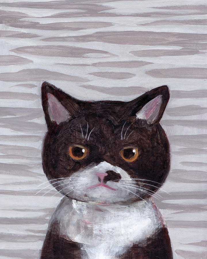 Annoyed Cat Painting by Kazumi Whitemoon