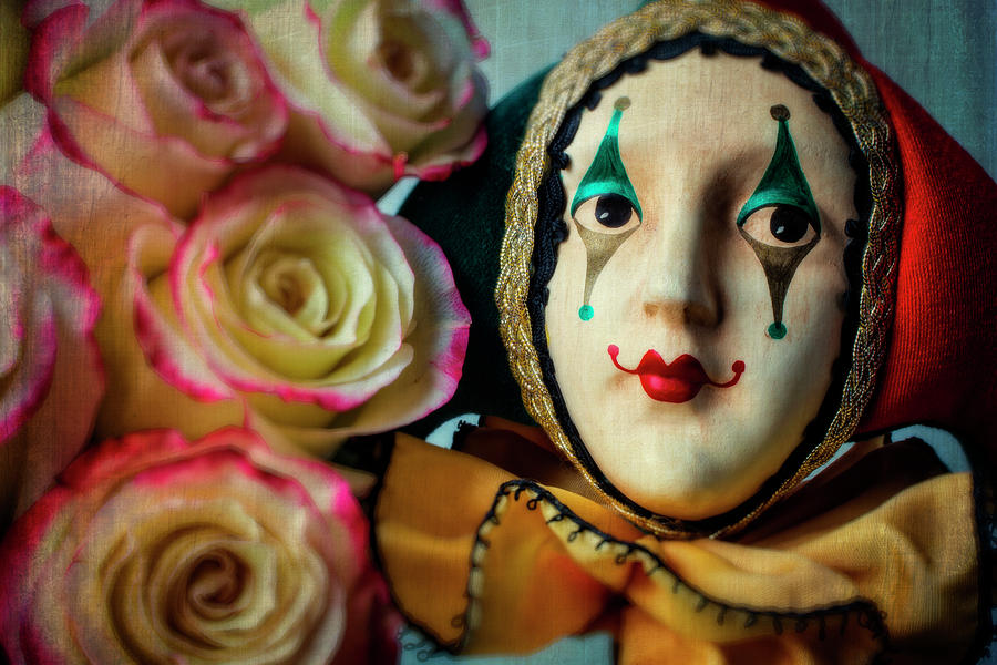 Jester And Roses Photograph by Garry Gay