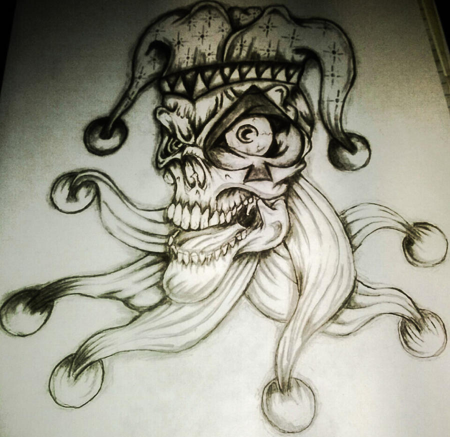 joker skull drawings