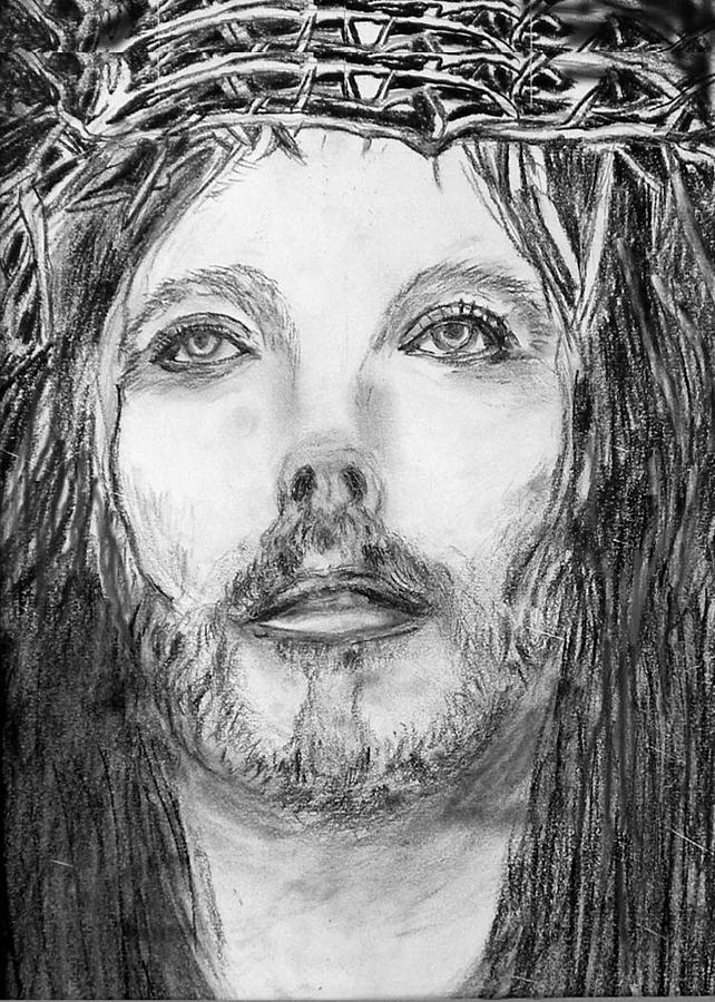 Jesus, 9x12, charcoal, '11 Painting by Lac Buffamonti - Fine Art America