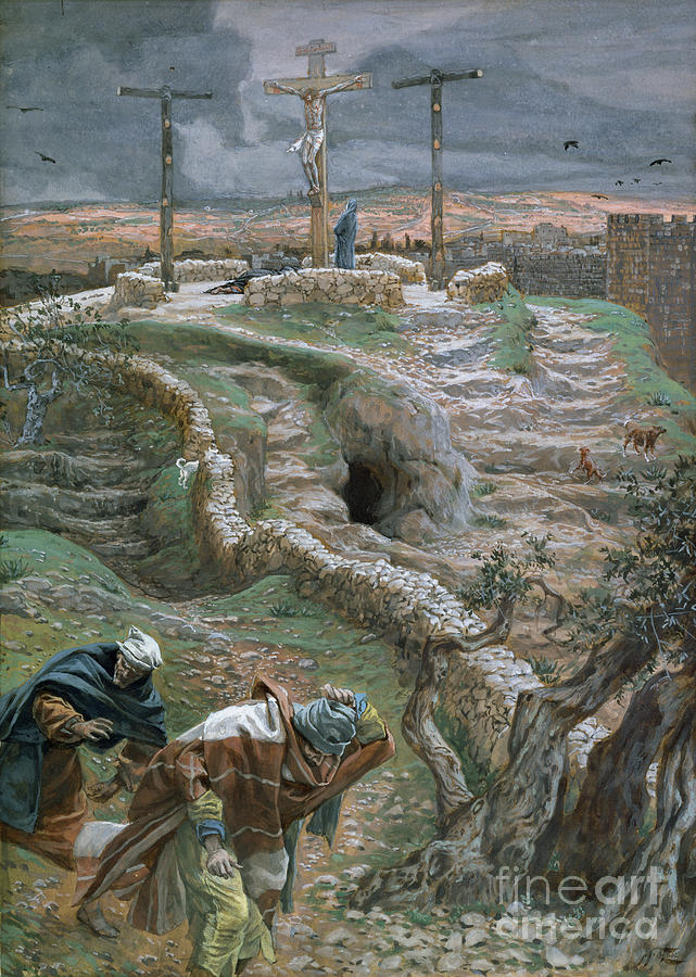 Jesus Alone on the Cross Painting by Tissot
