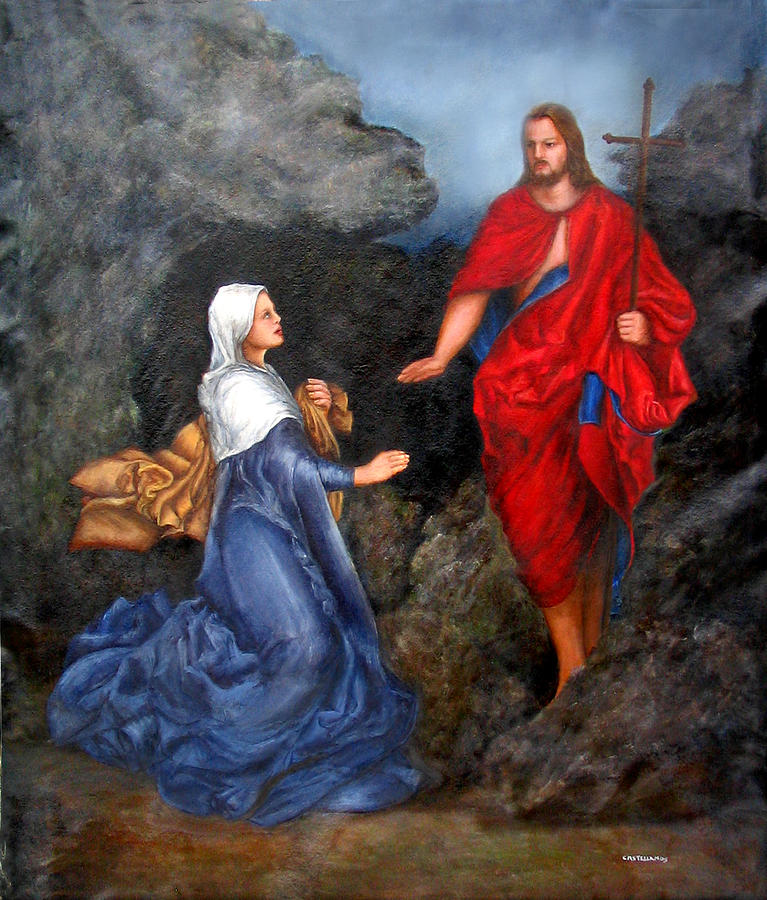Jesus and Mary Magdalene Painting by Sylvia Castellanos