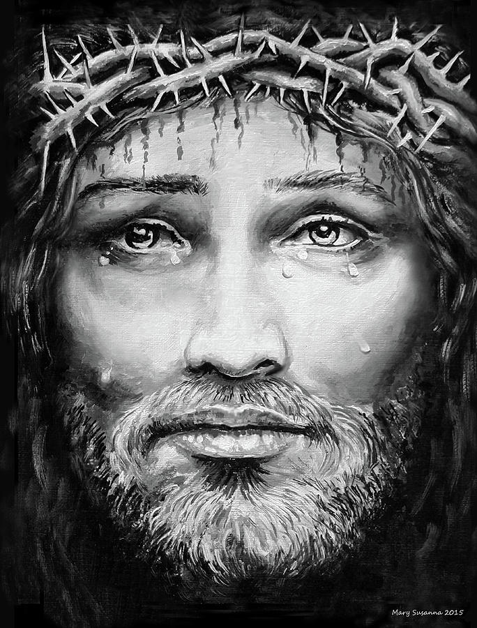 Jesus And The Crown Of Thorns Painting by Mary Susanna Turcotte