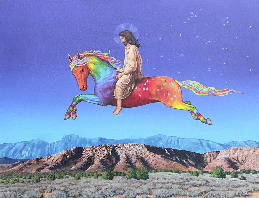 Jesus and the Rainbow Horse Painting by Stacey Landfield - Fine Art America