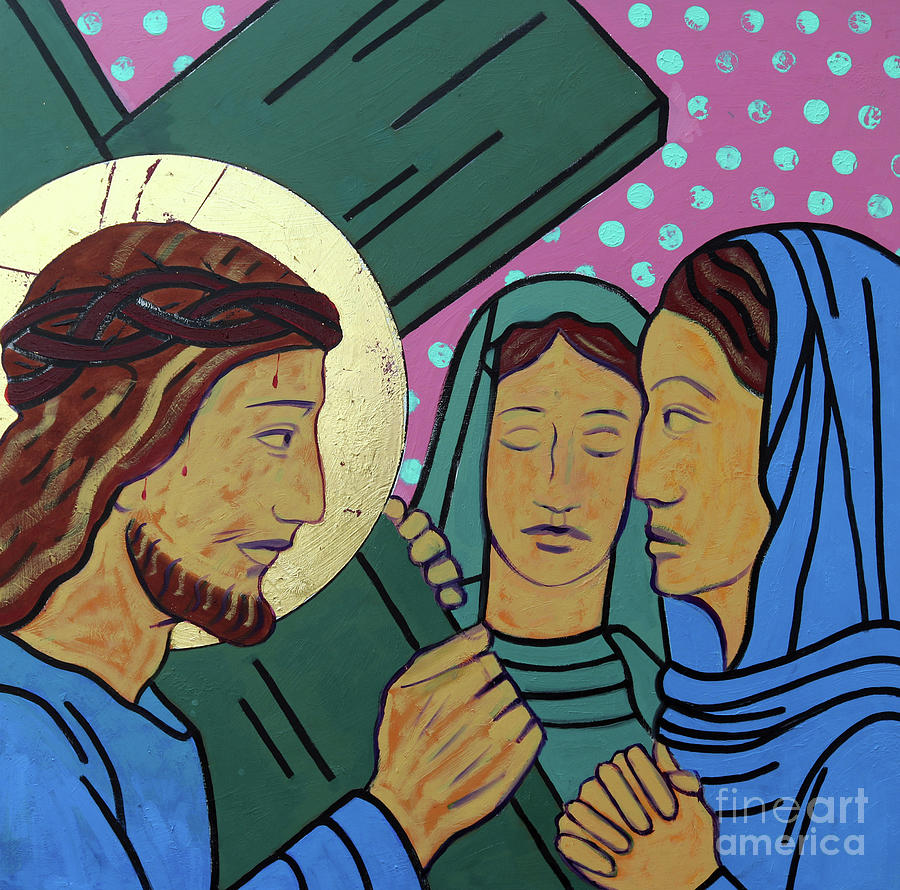 Jesus and the women of Jerusalem Painting by Sara Hayward