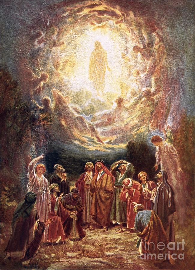 Jesus ascending into heaven Painting by William Brassey Hole