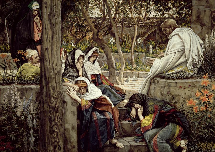 Tree Painting - Jesus at Bethany by Tissot