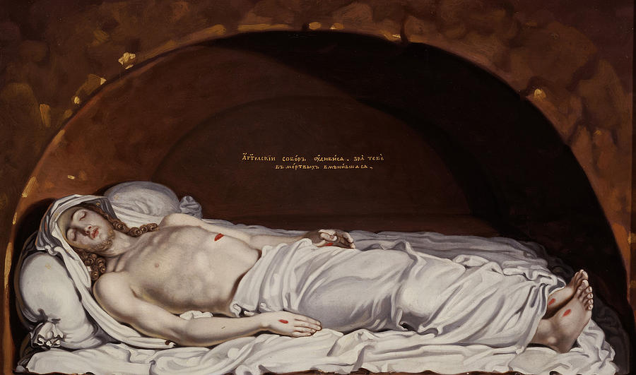 Jesus at the tomb Painting by Vladimir Borovikovsky