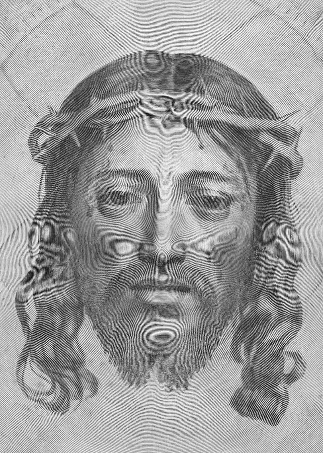 Jesus Black and White Face                                Photograph by Munir Alawi