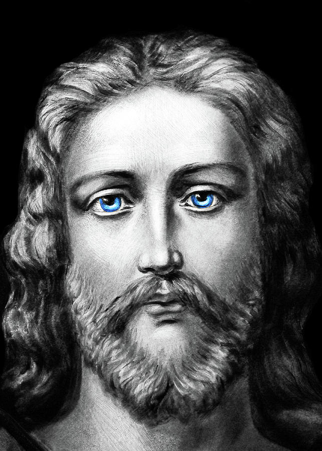 Jesus Christ Photograph - Jesus Blue Eyes by Munir Alawi