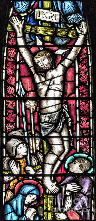 Jesus Christ Crucifixtion Stained Glass Photograph by Antony McAulay