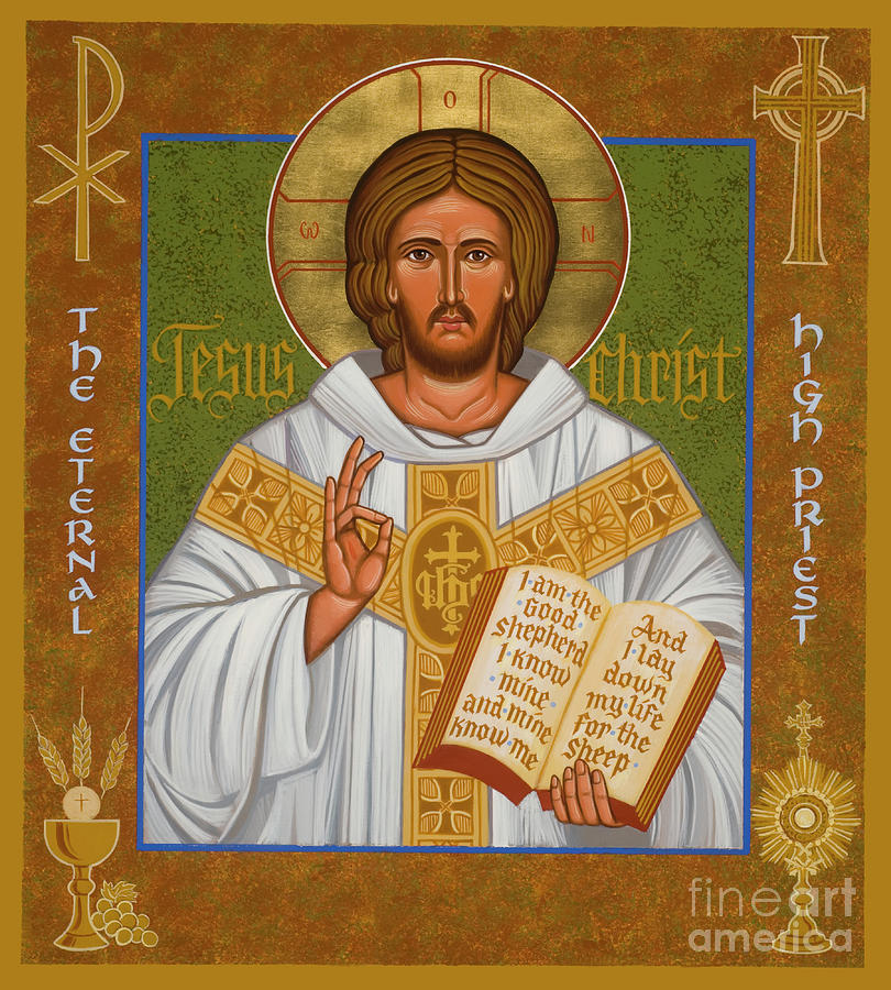 Jesus Christ - Eternal High Priest - JCHPR Painting by Joan Cole