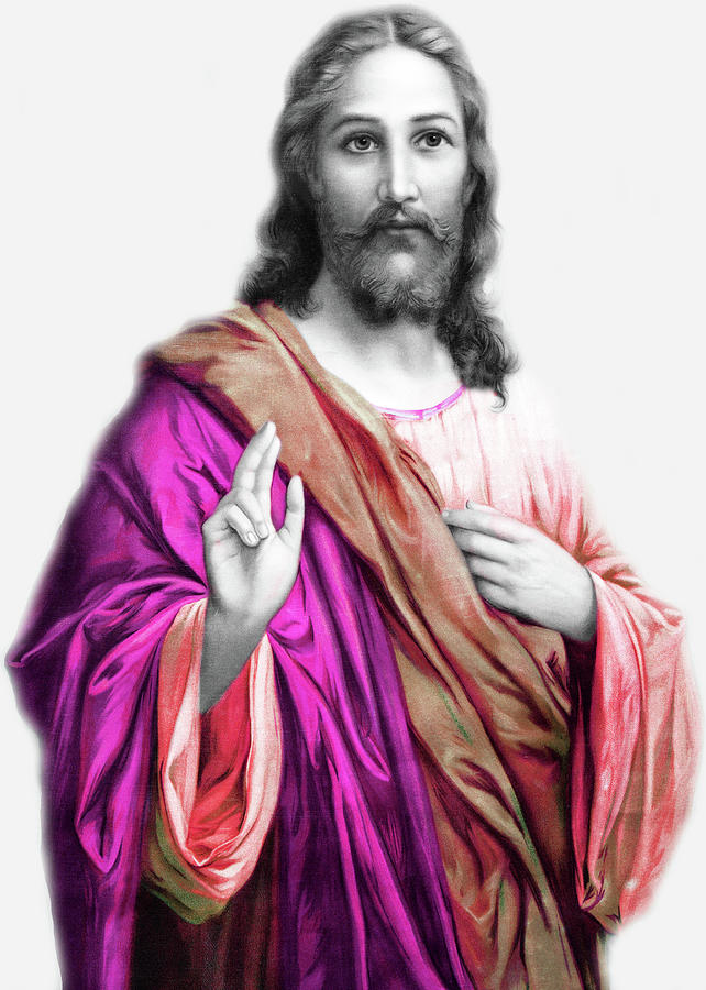 Jesus Christ in Purple Photograph by Munir Alawi