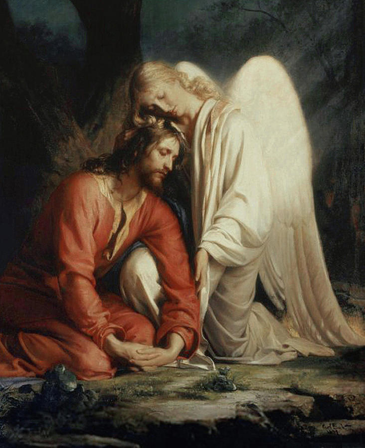 Jesus Christ Painting - Jesus Christ in Sorrow in Gethsemane Detail by Carl Bloch