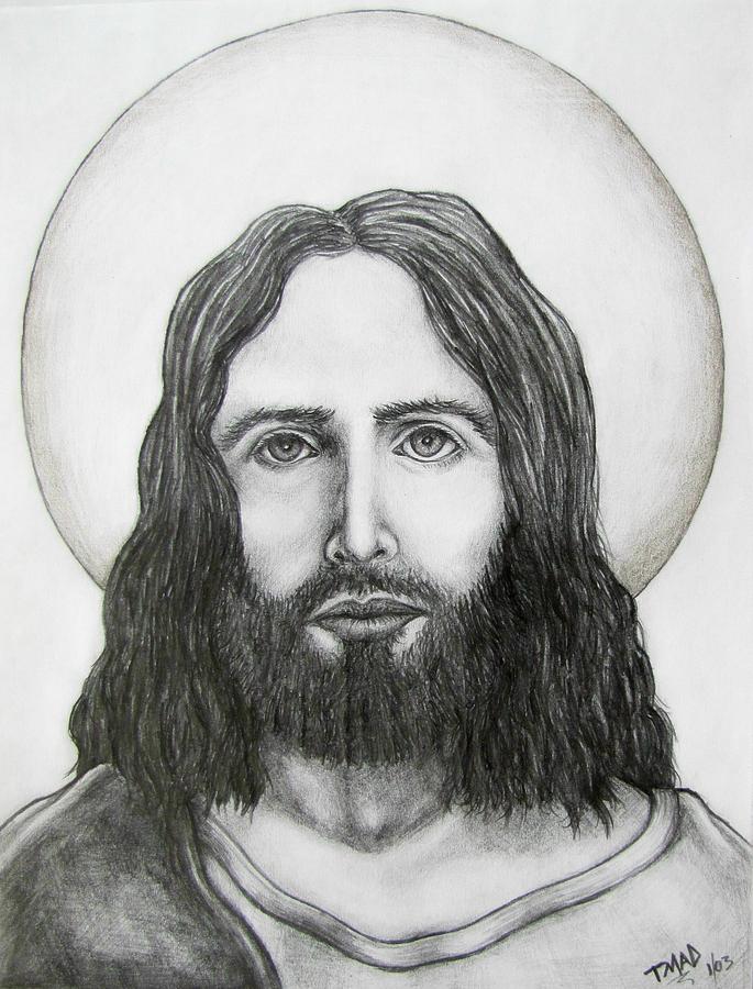 Powerful Jesus Christ Portrait Drawing Religious Art Color Pencil Handmade  OOAK | eBay