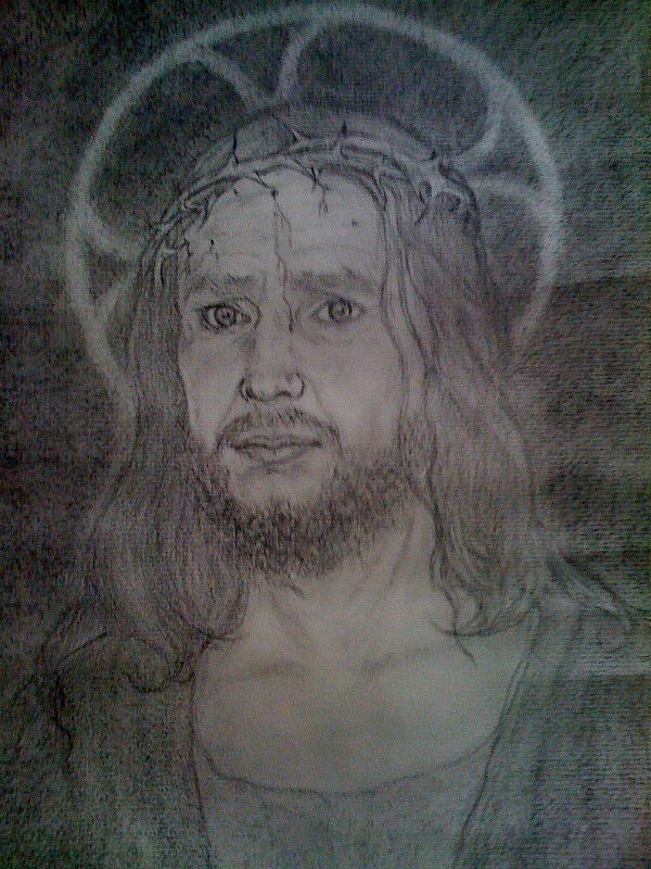  Jesus Christ our saviour Drawing by Rebecca Poole