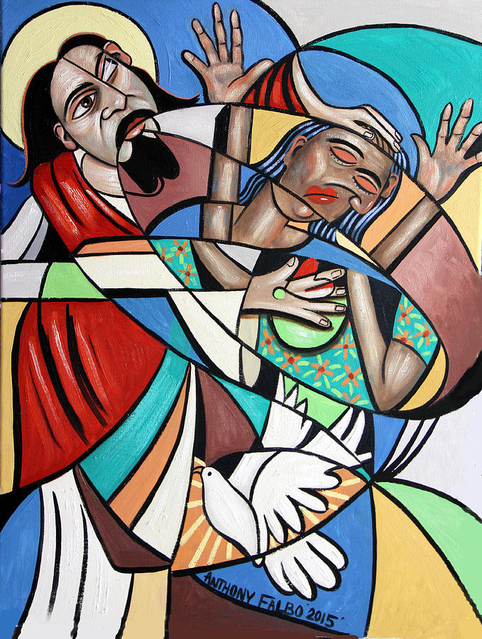 Jesus Heals The Brokenhearted Painting by Anthony Falbo