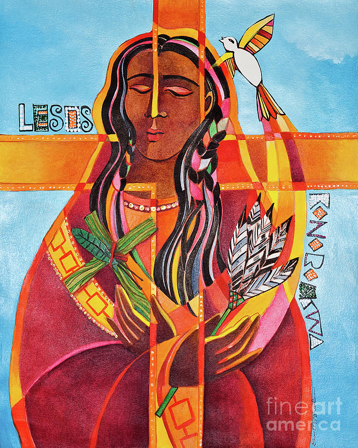 Jesus I Love You - Lesos Konoronhkwa - MMKON Painting by Br Mickey McGrath OSFS