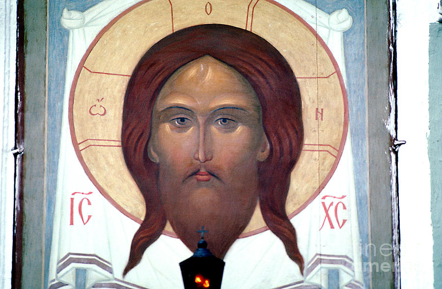 Jesus Icon at the Trinity Lavra of St. Sergius Monastery in Sergiev Posad Photograph by Wernher Krutein