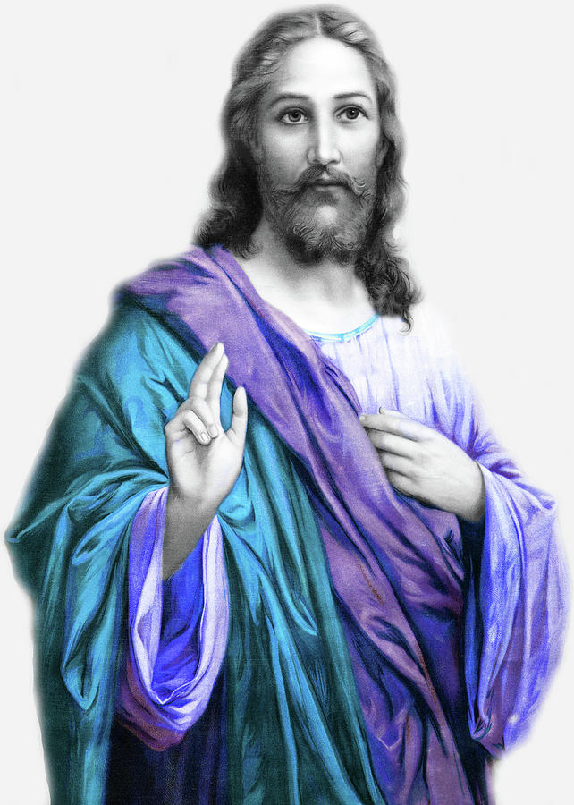 Jesus in Blue Photograph by Munir Alawi