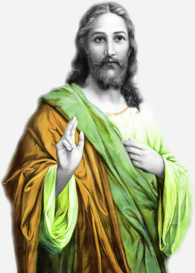 Jesus in Green Photograph by Munir Alawi