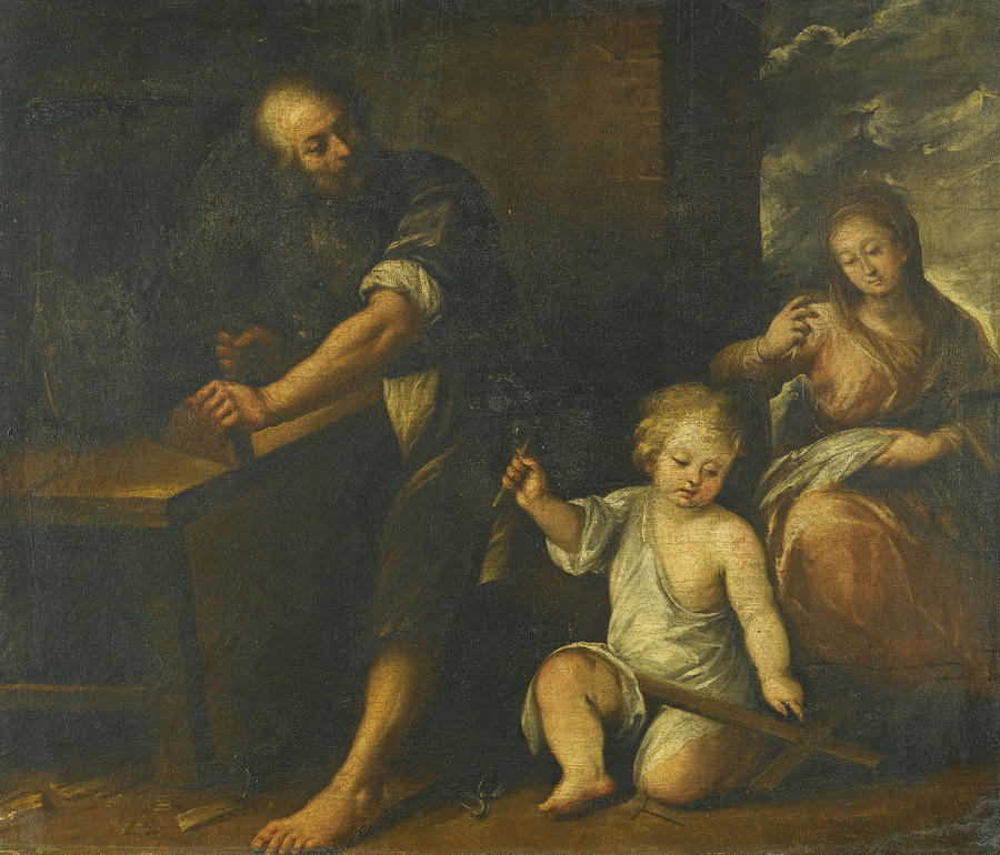Jesus in Josephs workshop Painting by Carlo Francesco Nuvolone