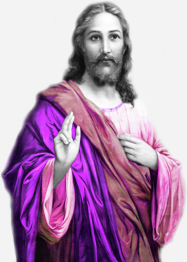 Jesus in Purple Photograph by Munir Alawi