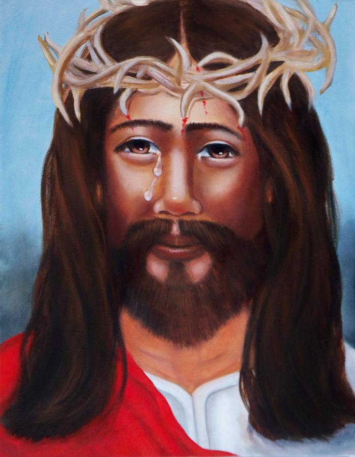 Jesus in Red Painting by Joni McPherson