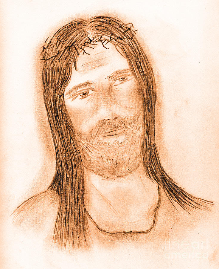 Jesus In The Light Drawing by Sonya Chalmers