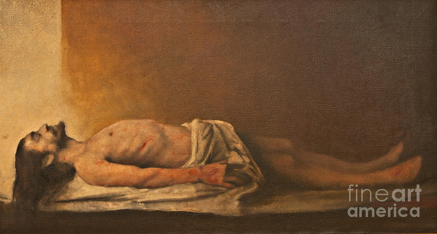 Jesus Is Laid In The Tomb. Painting