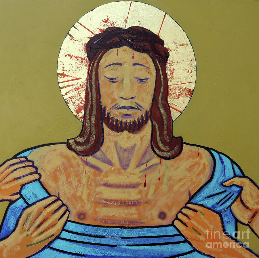 Easter Painting - Jesus is stripped by Sara Hayward