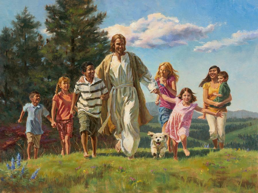 Tree Painting - Jesus, Lover of Children by Michele Davis