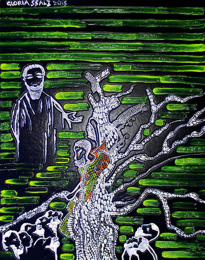 Jesus meets Zacchaeus Painting by Gloria Ssali