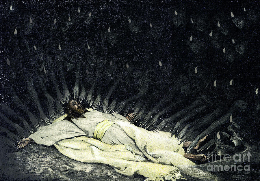 Jesus Ministered to by Angels  Drawing by James Jacques Joseph Tissot