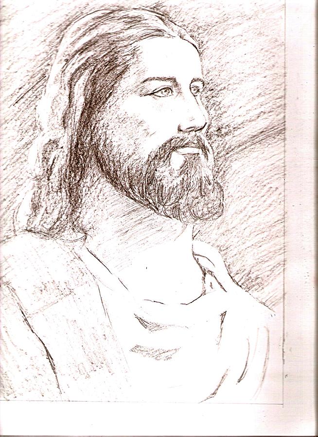 Jesus Christ Drawing - Jesus by Nevis Jayakumar